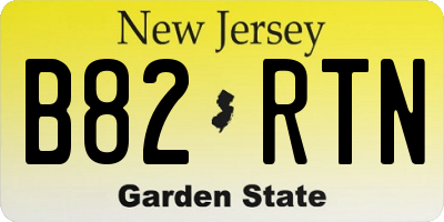 NJ license plate B82RTN