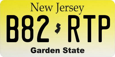 NJ license plate B82RTP