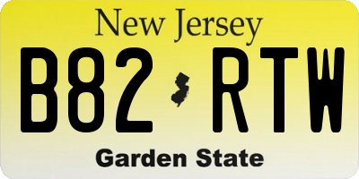NJ license plate B82RTW