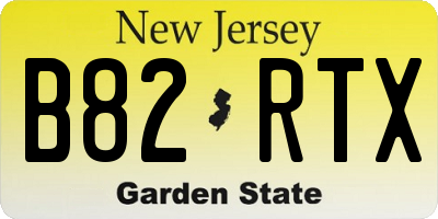 NJ license plate B82RTX