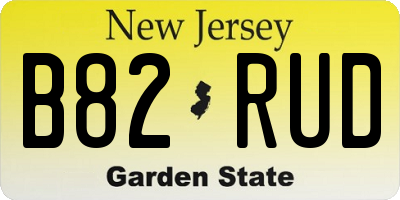 NJ license plate B82RUD