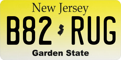 NJ license plate B82RUG