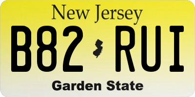 NJ license plate B82RUI