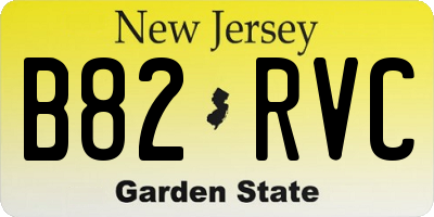 NJ license plate B82RVC