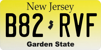 NJ license plate B82RVF