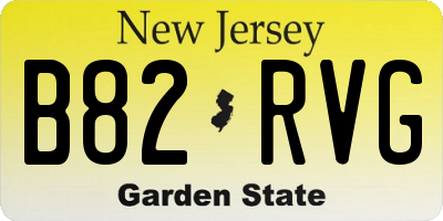 NJ license plate B82RVG