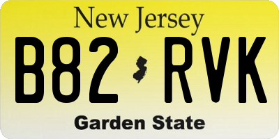 NJ license plate B82RVK