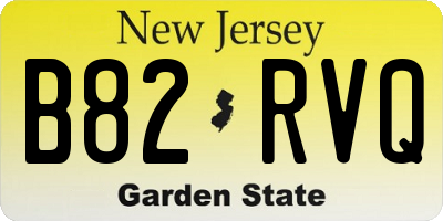 NJ license plate B82RVQ