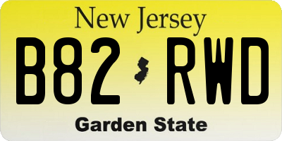NJ license plate B82RWD