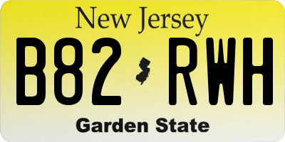 NJ license plate B82RWH