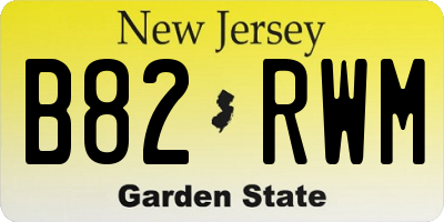 NJ license plate B82RWM