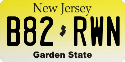 NJ license plate B82RWN