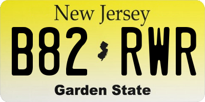 NJ license plate B82RWR