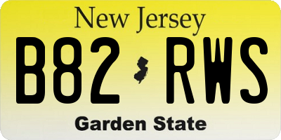 NJ license plate B82RWS