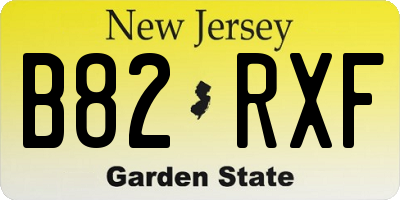NJ license plate B82RXF