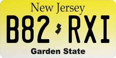 NJ license plate B82RXI