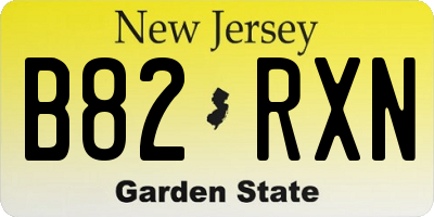 NJ license plate B82RXN