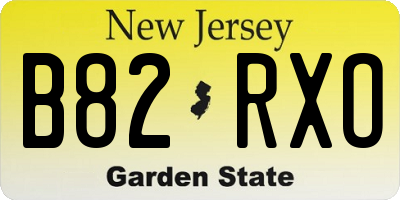 NJ license plate B82RXO