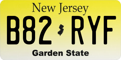 NJ license plate B82RYF