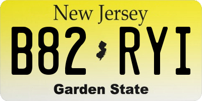 NJ license plate B82RYI