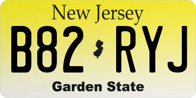 NJ license plate B82RYJ