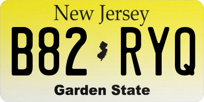 NJ license plate B82RYQ