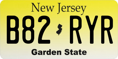 NJ license plate B82RYR