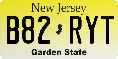 NJ license plate B82RYT