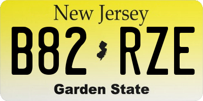 NJ license plate B82RZE