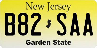 NJ license plate B82SAA