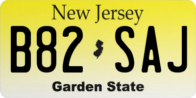NJ license plate B82SAJ