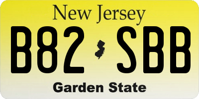 NJ license plate B82SBB