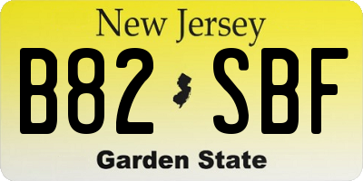 NJ license plate B82SBF