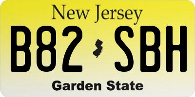 NJ license plate B82SBH