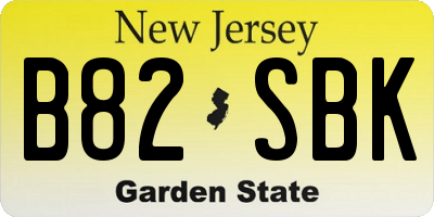 NJ license plate B82SBK