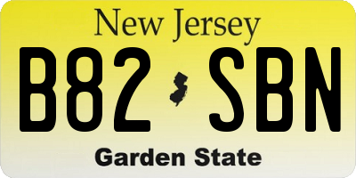 NJ license plate B82SBN