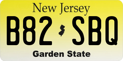 NJ license plate B82SBQ