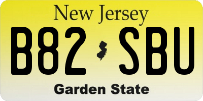 NJ license plate B82SBU