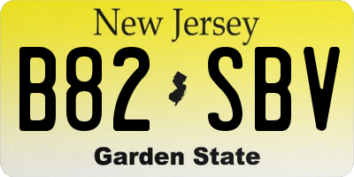 NJ license plate B82SBV