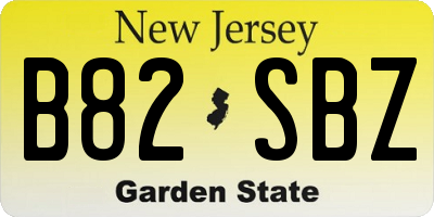 NJ license plate B82SBZ