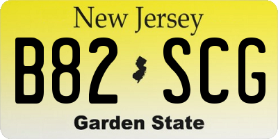 NJ license plate B82SCG