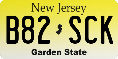 NJ license plate B82SCK