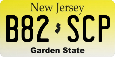 NJ license plate B82SCP