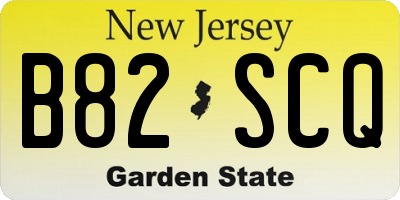 NJ license plate B82SCQ