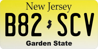 NJ license plate B82SCV