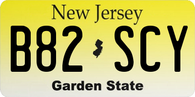 NJ license plate B82SCY