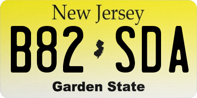 NJ license plate B82SDA