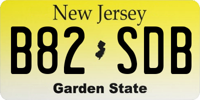 NJ license plate B82SDB
