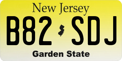 NJ license plate B82SDJ