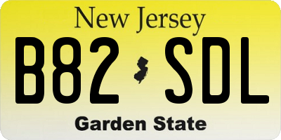 NJ license plate B82SDL